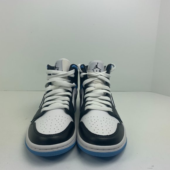 Women's Nike Air Jordan 1 Retro Mid University Blue UNC White BQ6472-102 - Picture 3 of 12